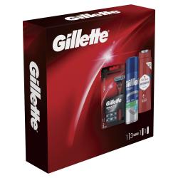 Kazeta:  Gillette Mach3 Stojček + 3NH + Gel 200ml + OS SG250ML (dá sa rozbaliť)
